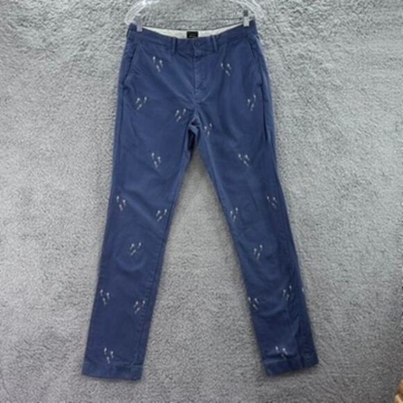 J. Crew Other - J. Crew Men's 30 x 34 Chinos Blue Straight Leg Embroidered Scuba Divers Vacation
